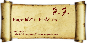 Hegedűs Flóra névjegykártya