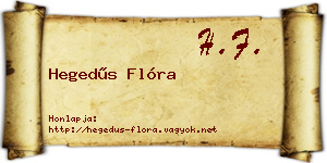Hegedűs Flóra névjegykártya